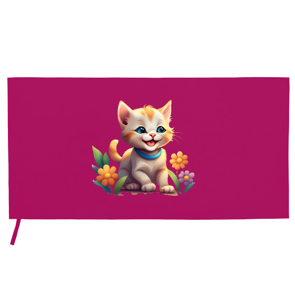 Microbifre sports towel  Cute kitten full of joy