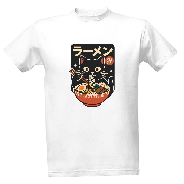 Tričko s potlačou Mačací Ramen